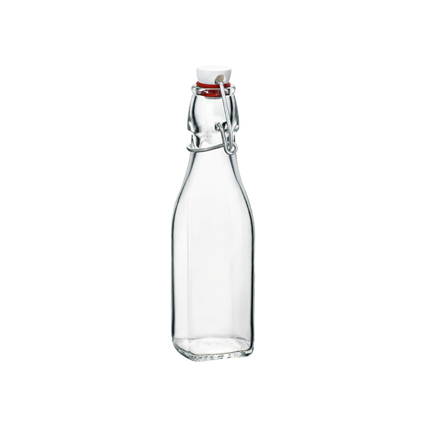 250ml Clear "Square" Swing-Top - Case of 12